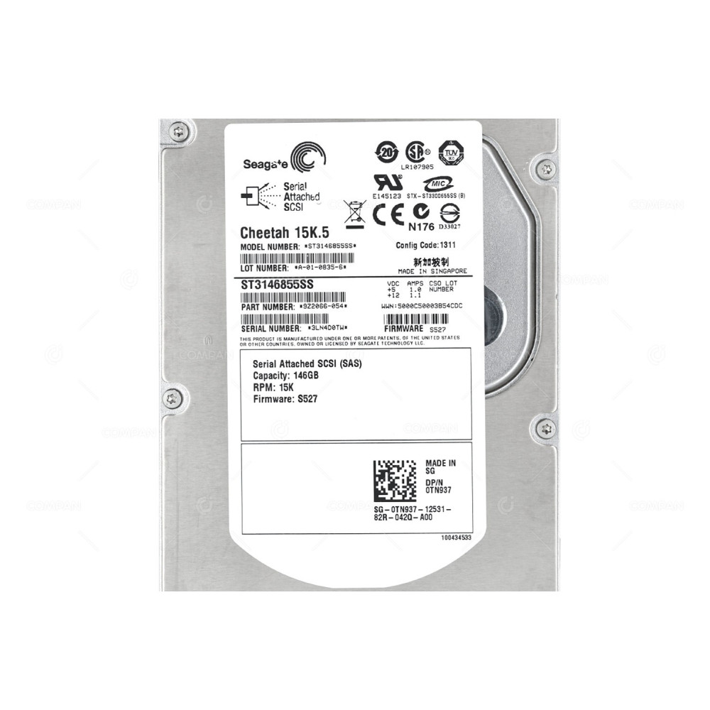 TN937 DELL HDD 146GB 15K SAS 3G 3.5" LFF HOT-SWAP